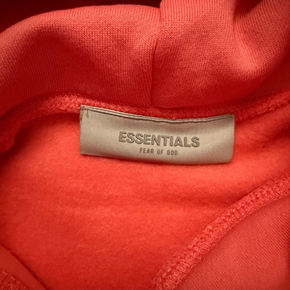Men's Essentials Fear Of God Hoodie Size Small Coral Size Xtra Small - Picture 3 of 5